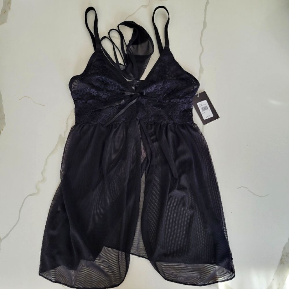 New FREDERICK'S Lace Teddy Panty Set M